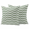 thumbnail image 1 of Sage Green Striped Outdoor Waterproof Pillow Covers, Modern Waves Abstract Water Ripple Decorative Square Throw Pillowcase Sofa Cushion Sham for Patio/Couch/Chair, 24"x24" 2 Pack, 1 of 8