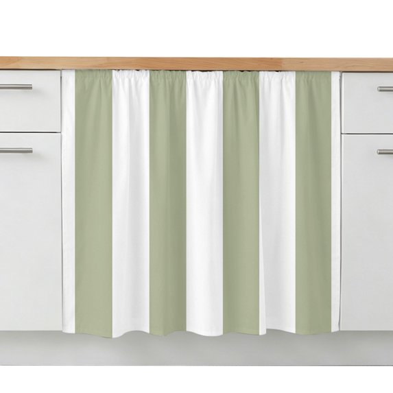 Sage Green Striped Oven Skirt Curtain for Kitchen Decor 28"x35", Vertical Stripe Boho Minimalist Country Self Adhesive Stove Curtains Skirt Cabinet Curtains for Bathroom Laundry Room