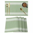 thumbnail image 1 of Sage Green Striped Placemats Set of 4 Stripes Place Mats Table Mats Kitchen Dining Home Outdoor Party Table Decoration, 1 of 9