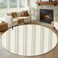 thumbnail image 1 of Sage Green Striped Round Rug 5ft Washable Circle Kitchen Rugs Non Slip Modern Farmhouse Green Stripes Large Area Rug Indoor Floor Carpet for Bedroom Living Room Home Office Dining Room Nursery, 1 of 8