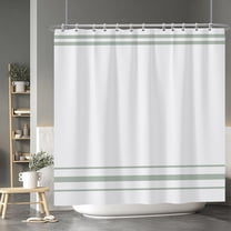 Sage Green Striped Shower Curtain Minimalism Style Shower Curtain Set Black and White Stripes Shower Curtain for Bathroom Waterproof Fabric Bathroom Decorations with Hooks 72x72 Inches