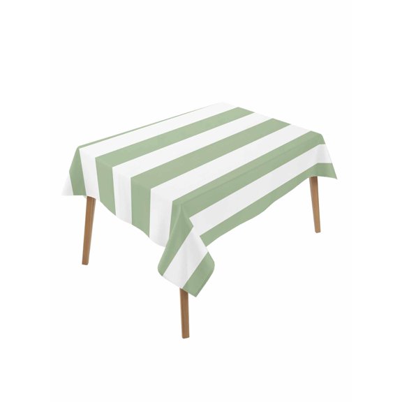 Sage Green Striped Table Cloth, Farmhouse Sage Green Stripes Waterproof Tablecloth for Rectangle Tables, Reusable Washable Fabric Table Cover for Restaurant Kitchen Dining Tables 60"x102"