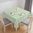 thumbnail image 1 of Sage Green Striped Table Cloth Waterproof Tablecloths, Modern Simple Farmhouse Beige Tablecloth Dining Table Cover for Kitchen Party Tabletop Outdoor, Square Tablecloth 54x54 Inch, 1 of 9