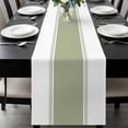 thumbnail image 1 of Sage Green Striped Table Runner 108 Inches Long, Modern Geometric Abstract Art Kitchen Coffee Dining Table Decoration for Home Party Birthday Wedding Home Decor 13x108 Inches, 1 of 8