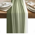 thumbnail image 1 of Sage Green Striped Table Runner - 60 Inch Long, Kitchen Dining Table Runner Dresser Scarves, Modern Abstract Art Wave Moire Gradient Farmhouse Decor for Coffee Tables Wedding Party Banquet, 1 of 8