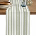 thumbnail image 1 of Sage Green Striped Table Runner 70 Inches, Modern Farmhouse Geometric Thine Stripes Bed Runner Dresser Scarves Tabletop for Indoor Outdoor Parties/Ceremony/Banquet, 13" x 70", 1 of 9