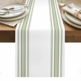 thumbnail image 1 of Sage Green Striped Table Runner Farmhouse Simple Line Vertical Stripes Tablerunners 13 x 108 Inch, Table Decorations Tabletop Scarf for Summer Gathering Holiday Farmhouse Kitchen Dining Decor, 1 of 8