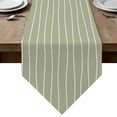 thumbnail image 1 of Sage Green Striped Table Runner Linen Burlap Table Runner 72 Inches Long Modern Minimalist Boho Stripes Dresser Scarves for Kitchen Island Coffee Dining Room Party Wedding Holiday Decoration 14"x72", 1 of 8