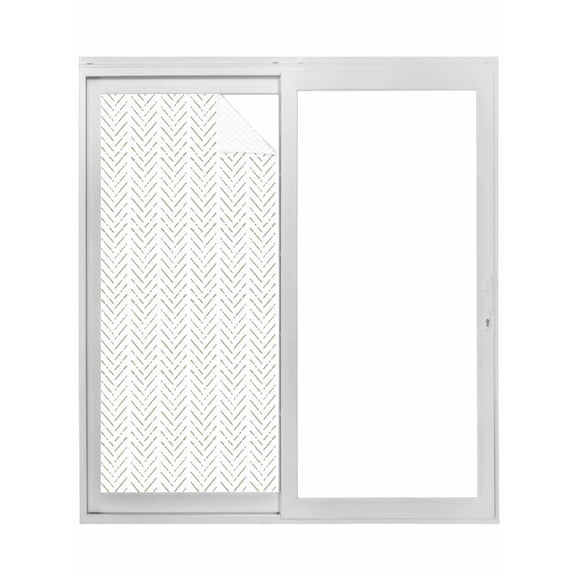 Sage Green Striped Window Privacy Film, Modern Abstract Art Geometric Static Cling UV Sun Blocking Tint Film Heat Control Windows Films for Bedroom Bathroom, Window Stickers 23.6"x59"