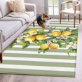 thumbnail image 1 of Sage Green Stripes Area Rug 3x5 Washable Rug Non Slip Summer Spring Botanical Lemon Leaves Large Area Rug Indoor Floor Carpet for Entryway Bedroom Kitchen Living Room Home Office Dining Room Nursery, 1 of 8