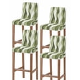thumbnail image 1 of Sage Green Stripes Bar Stool Covers Set of 4, Retro Farmhouse Abstract Ripple Stretch Washable Bar Chair Covers with Backs, Removable Pub Counter Height Chair Cover for Kitchen Dining Room Cafe, 1 of 7