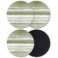thumbnail image 1 of Sage Green Stripes Coasters Set of 4, Absorbent Coasters for Drinks, Watercolor Gradient Abstract Striped Coaster for Desk Coffee Table Protection, Home Decor House Warming Gifts 4", 1 of 8