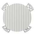 thumbnail image 1 of Sage Green Stripes Elastic Fitted Round Table Cover Vertical Striped Waterproof Outdoor Tablecloth for Holiday Party, Picnic, Patio & Dining Fits Tables Up to 36"-44", 1 of 8