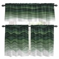 thumbnail image 1 of Sage Green Stripes Kitchen Curtains Sets for Windows 24 Inch Length, Rustic Gradient Abstract Waves Art Rod Pocket Window Treatments Tier Curtains and Valances Set for Bedroom/Bathroom, 1 of 8