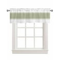 thumbnail image 1 of Sage Green Stripes Linen Curtain Valance for Bedroom/Bathroom/Kitchen/Office/Living/Dining Room Windows,Geometric Pure Solid Color Rod Pocket Topper Drapes Decorative Cafe Drapery Panel 42x12, 1 of 6