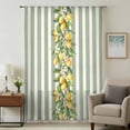 thumbnail image 1 of Sage Green Stripes Sheer Curtains 108" Extra Long, Summer Spring Botanical Lemon Leaves Light Filering Curtains, Privacy Drapes Simi Floor to Veiling Curtain for Living Room Bedroom Window Treatment, 1 of 9