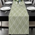 thumbnail image 1 of Sage Green Stripes Table Runner 36 Inches Long, Simple Geometric Modern Monochrome Kitchen Coffee Dining Table Decoration for Home Party Birthday Wedding Home Decor 13x36 Inches, 1 of 8