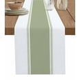 thumbnail image 1 of Sage Green Stripes, Table Runner Geometric Pure Solid Color Tablerunners 18 x 72 Inch, Table Decorations Tabletop Scarf for Summer Gathering Holiday Farmhouse Kitchen Dining Decor, 1 of 6