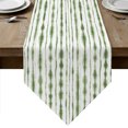 thumbnail image 1 of Sage Green Stripes Table Runner Linen Burlap Table Runner 60 Inches Long Farmhouse Striped Abstract Art Dresser Scarves for Kitchen Island Coffee Dining Room Party Wedding Holiday Decoration 13"x60", 1 of 8