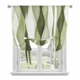 thumbnail image 1 of Sage Green Stripes Tie Up Curtains for Kitchen Windows,Adjustable Rod Pocket Valance 54 Inch Long, Retro Farmhouse Abstract Ripple Window Treatment Balloon Roman Blind Shade, 42" x 54", 1 of 9