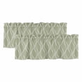 thumbnail image 1 of Sage Green Stripes Valances for Windows, Decorative Rod Pocket Window Valance Curtains, Simple Geometric Modern Monochrome Short Curtain Drapes for Kitchen/Living Room, 2 Panels, 54" W x 18" L, 1 of 8