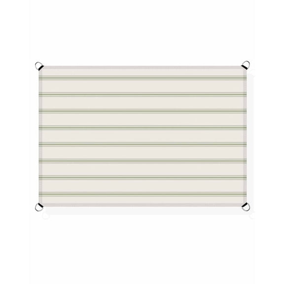 Sage Green Strips Sun Shade Sail 14'X18' Classic Pink Lines UV Block Outdoor Sail Shades Breathable Waterproof Rectangular Sunshade for Patio Garden Pool Pergola Porch