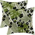 thumbnail image 1 of Sage Green Summer Pillow Covers 20 x 20 Inch, Tropical Palm Leaf cheetah Spot Outdoor Decor Throw Pillows for Couch, Leopard Polka Abstract Art Decorative Pillowcase Linen Cushion Cover Set of 2, 1 of 6