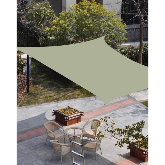 Sage Green Sun Shade Sail 14'x18' Rectangle Outdoor Shade Canopy, Farmhouse Sage Green Decor Porch Shades Outdoor Sun Blocking Screen, Sunshade Cloth Covers for Patio/Deck/Garden