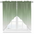 thumbnail image 1 of Sage Green Swag Valances for Windows 2 Pack and White Ombre Color Gradient Swag Kitchen Curtains 36 Inches Long Rod Pocket Short Window Treatment for Kitchen Bathroom 28"x36", 1 of 8