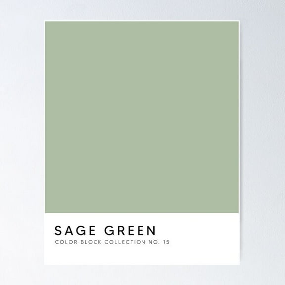 Sage Green Swatch Poster Wall Art, Modern Wall Decor For Living Room Bedroom, 8x12 UNFRAMED