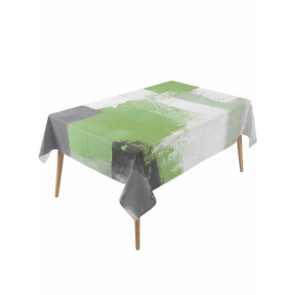 Sage Green Table Cloth 54x108 Inch Rectangle, Gray Graffiti Color Blocks Abstract Modern Art Waterproof Tablecloth Washable Table Cover for Party Picnic Dinner Decor