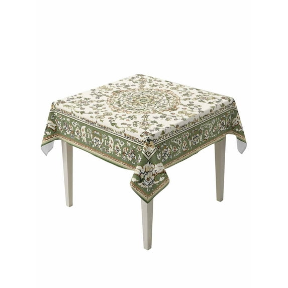 Sage Green Table Cloth, Southwest Tribal Antique Boho-Chic Heritage Waterproof Tablecloth for Square Tables, Reusable Washable Fabric Table Cover for Restaurant Kitchen Dining Tables 60"x60"