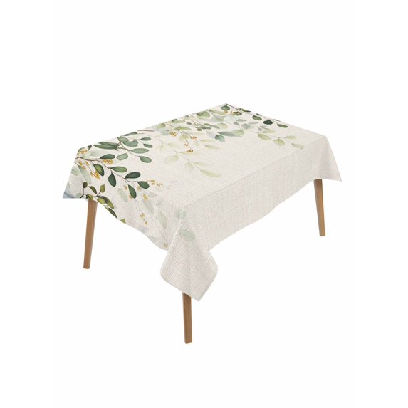 Sage Green Table Cloth, Waterproof Tablecloth for Rectangle Tables, Eucalyptus Leaves Reusable Washable Fabric Table Cover for Restaurant Kitchen Dining Tables 52"x70" Summer Botanical Watercolor