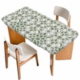 thumbnail image 1 of Sage Green Table Cloths for 3 Foot Rectangle Tables, Retro Abstract Morocco Geometric Texture Patio Waterproof Elastic Fitted Tablecloths, Washable Rectangular Table Cover for Camping, 1 of 8
