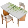 thumbnail image 1 of Sage Green Table Cloths for 3 Foot Rectangle Tables, Summer Botanical Leaves Watercolor Patio Waterproof Elastic Fitted Tablecloths, Washable Rectangular Table Cover for Camping, 1 of 8