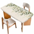 thumbnail image 1 of Sage Green Table Cloths for 4 Foot Rectangle Tables, Eucalyptus Leaves Patio Waterproof Elastic Fitted Tablecloths, Washable Rectangular Table Cover for Camping, 1 of 8