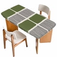 thumbnail image 1 of Sage Green Table Cloths for 4 Foot Rectangle Tables, Modern Painting Farmhouse Striped Abstract Art Patio Waterproof Elastic Fitted Tablecloths, Washable Rectangular Table Cover for Camping, 1 of 8