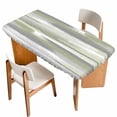 thumbnail image 1 of Sage Green Table Cloths for 5 Foot Rectangle Tables, Modern Abstract Grey Striped Art Patio Waterproof Elastic Fitted Tablecloths, Washable Rectangular Table Cover for Camping, 1 of 8
