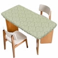 thumbnail image 1 of Sage Green Table Cloths for 6 Foot Rectangle Tables, Modern Abstract Art Farmhouse Patio Waterproof Elastic Fitted Tablecloths, Washable Rectangular Table Cover for Camping, 1 of 8