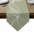 thumbnail image 1 of Sage Green Table Runner Linen Burlap Table Runner 60 Inches Long Minimalist Abstract Modern White Art Dresser Scarves for Kitchen Island Coffee Dining Room Party Wedding Holiday Decoration 13"x60", 1 of 8