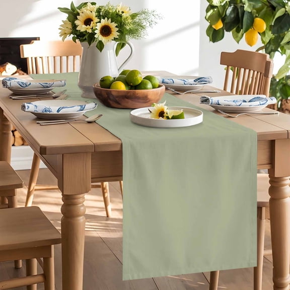 Sage Green Table Runner, Solid Color Washable Kitchen Table Runners Dress Scarves for Dining Table Decorations Party/Restaurant/Indoor Outdoor Use, 13x60in