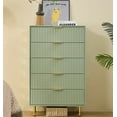 thumbnail image 1 of Sage Green Tall 5 Drawer Dresser for Bedroom 48" Modern Fluted Chest of Drawers Dressers, 1 of 6