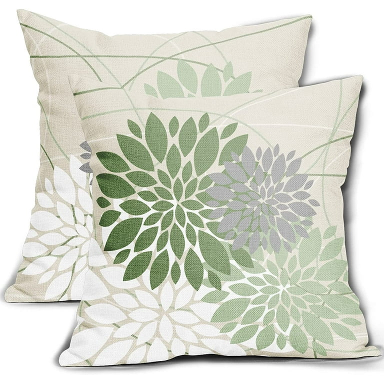 DFXSZ Farmhouse Pillow Covers 18x18 Set of 4,Eucalyptus Leaves Decorations  Truck Vase Home Sweet Home Linen Cushion Case Gifts for Home Decor…