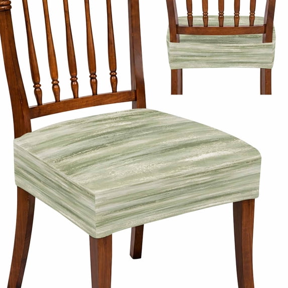 Rustic Textured Abstract Sage Green Texture Stretch Dining Chair Seat Covers Set of 10, Rustic ...