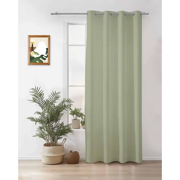 Sage Green Thermal Insulated Blackout Curtains for Bedroom 72 Length Solid Color Room Darkening Curtain 1 Panel Grommet Window Curtain Drape for Living Room Nursery Room