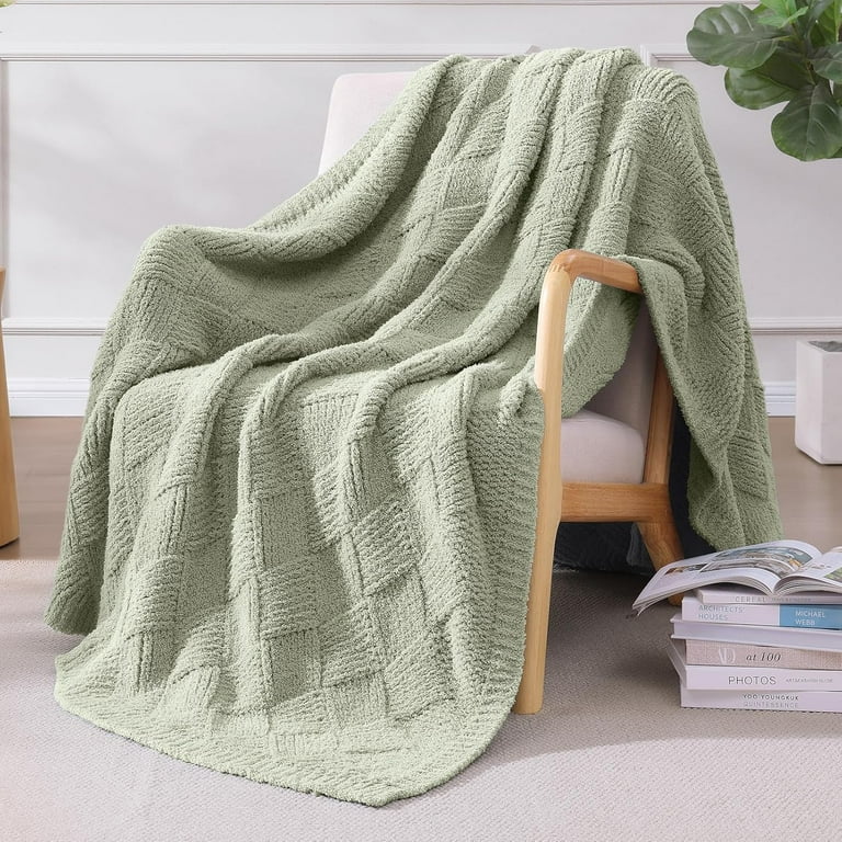 Sage Green Throw Blanket for Couch Soft Fluffy Cozy Warm Knitted Throw Blanket for Bed Weaving Patterns Throw Blanket for Living Room Sofa Chair Camping Travel Bed Blanket 50 70 Walmart