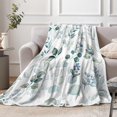 thumbnail image 1 of Sage Green Throw Blanket, Spring Throw Blanket for Couch Bed, Eucalyptus Leaves Floral Fleece Blanket, Camping Throw Blanket, Lightweight Soft Warm Cozy Blanket Plush Travel Throws ​Blankets,50"x60", 1 of 6