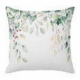 thumbnail image 1 of Sage Green Throw Pillow Cover Eucalyptus Leaves Watercolor Leaf Red Fruit Country Cotton Linen Cushion Cover Throw Pillow Case with Invisible Zipper for Couch Sofa Bed Chair Car 20x20 Inch, 1 of 13