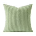 thumbnail image 1 of Sage Green Throw Pillow Cover with Fine Striped Corduroy, 18X18 Inches, Soft Couch Cushion Cover for Living Room Sofa, Decorative Pillow Cover Insert Not Included, 1 of 3