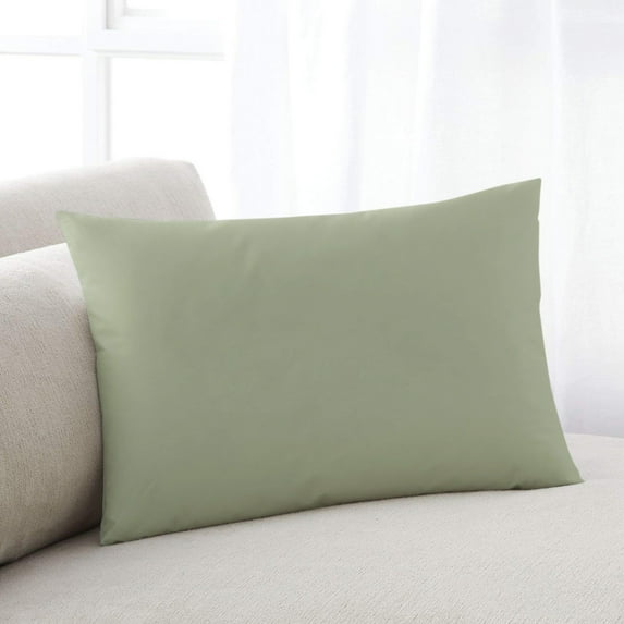Sage Green Throw Pillow Cover, Pillowcase Protectors with Zipper, Breathable Decorative Lumbar Pillow Case Cover, Farmhouse Sage Green Decor Pillow Shams for Couch Sofa 16x24Inch